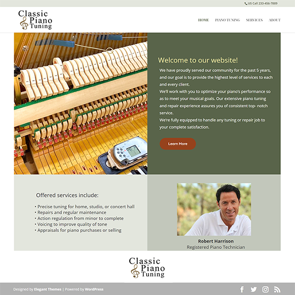 Piano tuner websites designs